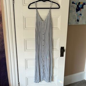 Billabong Striped Midi Dress in Blue and White